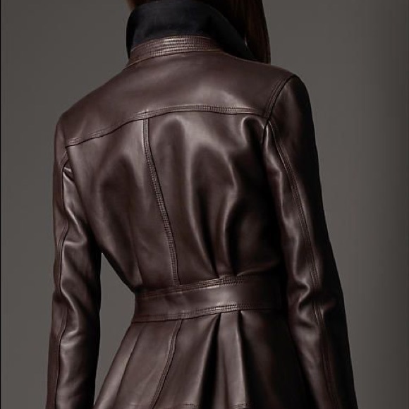 Burberry Leather Peplum Jacket - Picture 2 of 11